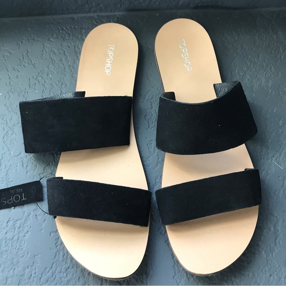 Brand New Topshop Slides Sandals Black Size 8.5